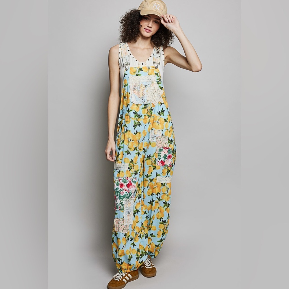 POL Summer/Spring Collection Laced Patchwork Overalls Detailing
